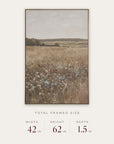 abide with me in a gold floater frame with its total framed size listed below: 42 inches wide, 62 inches high, and 1.5 inches deep.