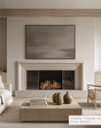 modern living room with fireplace, tv above, and decorative elements. __lifestyleimage