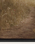 artistic depiction of a path through grass with a signature at the bottom left corner.