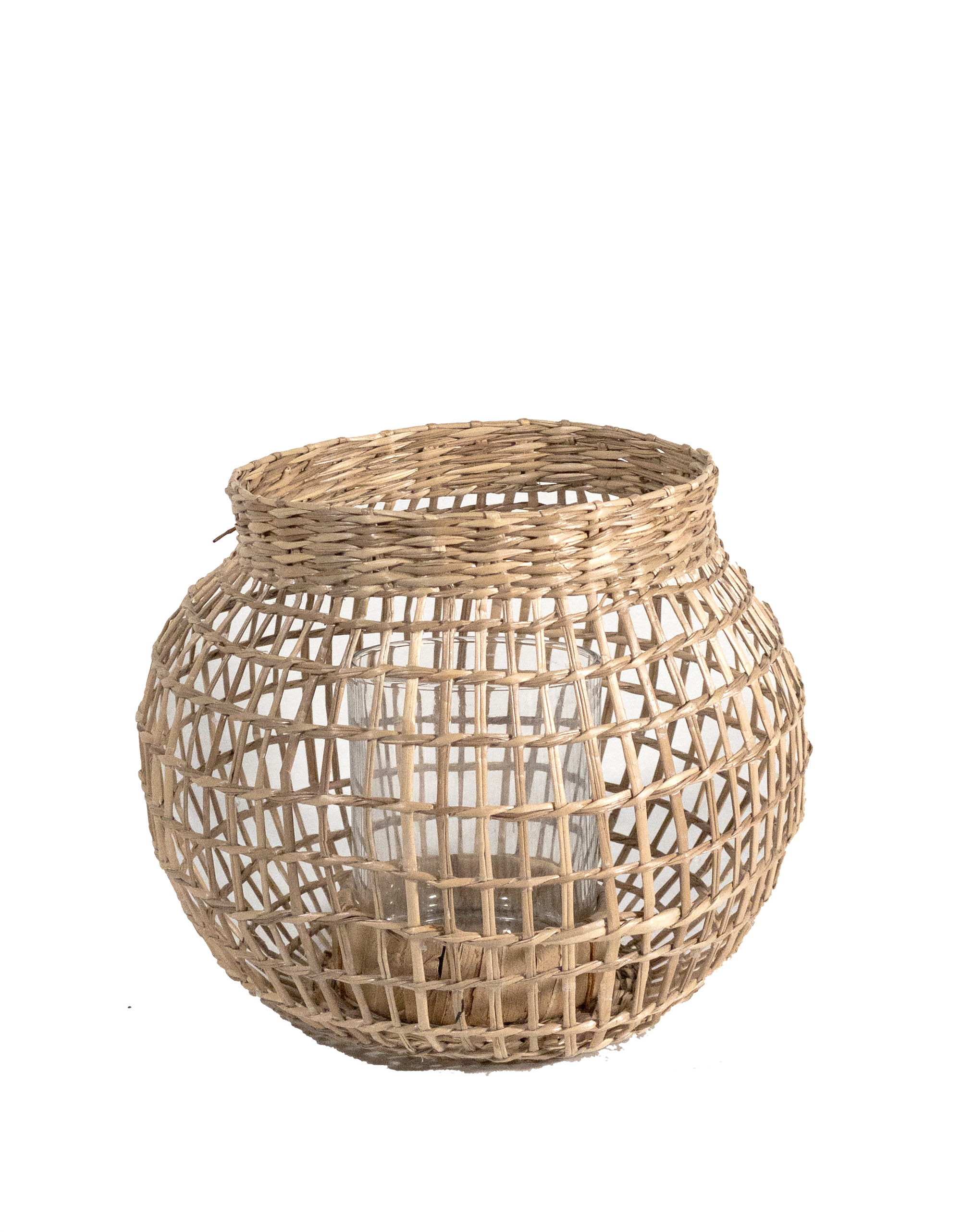 Small Handwoven Seagrass Lantern