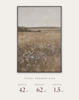 abide with me in a black floater frame with its total framed size listed below: 42 inches wide, 62 inches high, and 1.5 inches deep. 