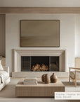 modern living room with fireplace, tv above, and decorative elements. __lifestyleimage