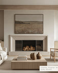 modern living room with fireplace, artwork, and furniture. __lifestyleimage