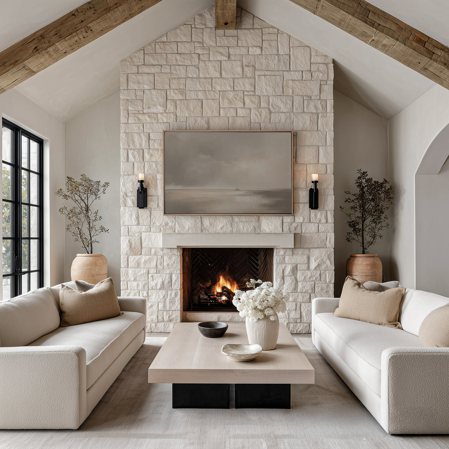 Shown in a floater Oak frame in size 60x40