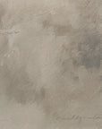 textured beige surface with a signature at the bottom right corner