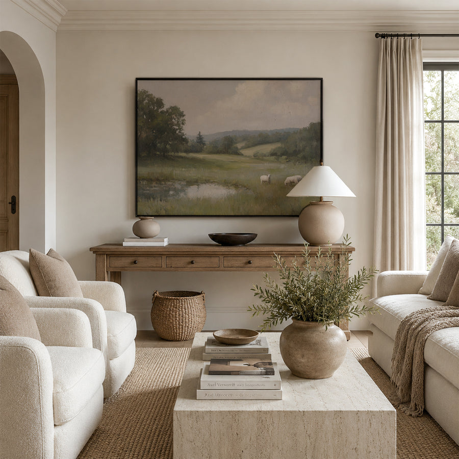 Shown in a Floater Black Frame in size 48x36
