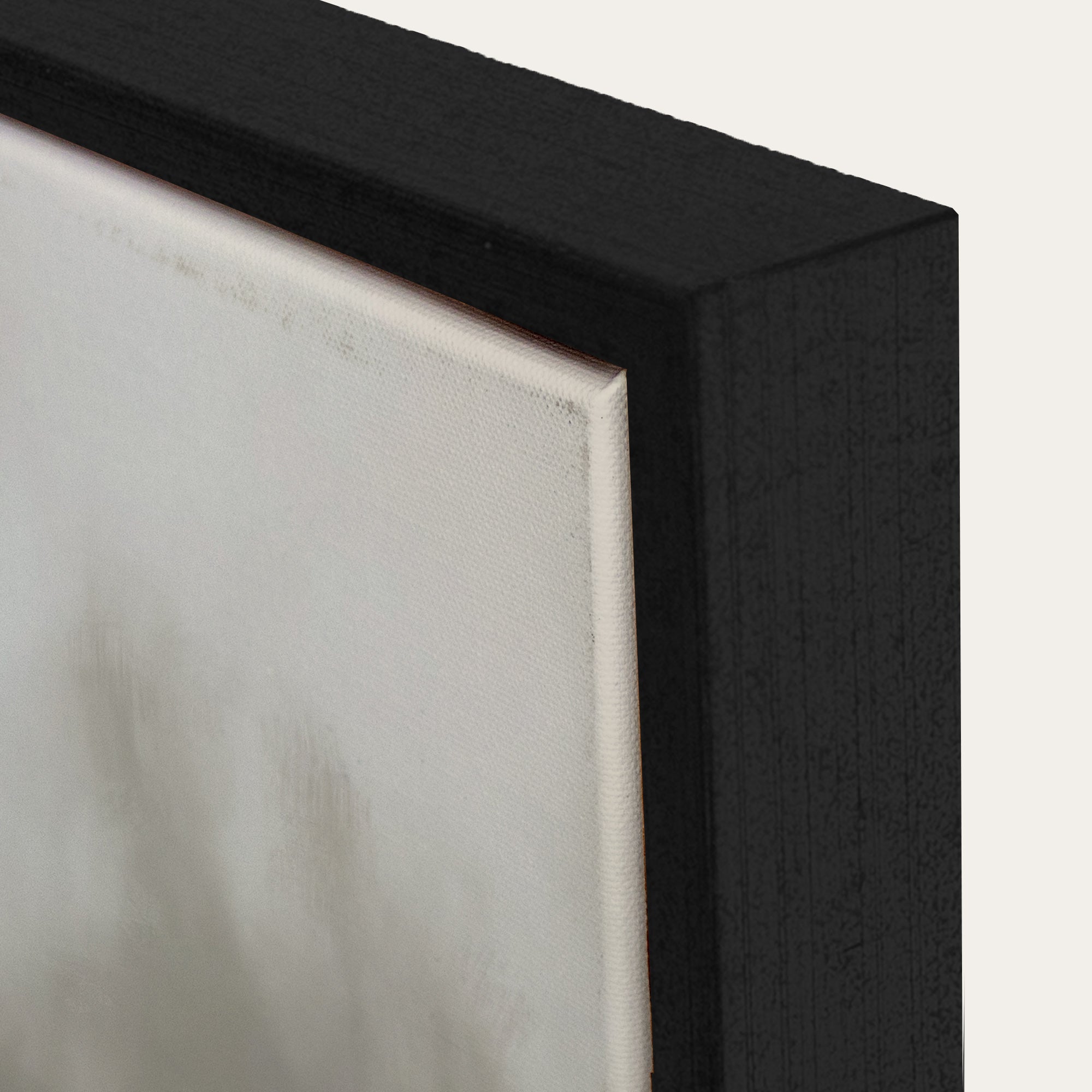 Close-up of a black framed corner. 