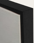 close-up of a black frame corner with a white background 