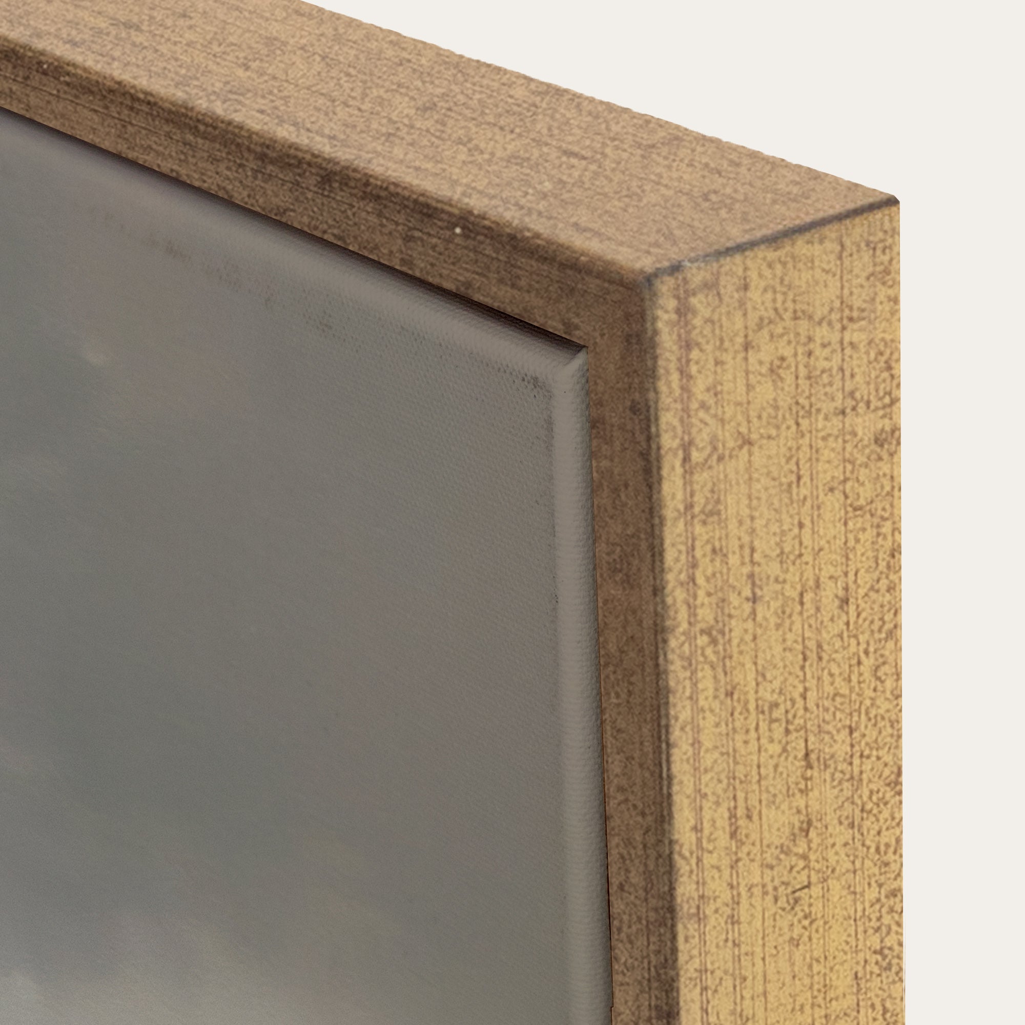 Close-up of a wooden frame corner with glass 
