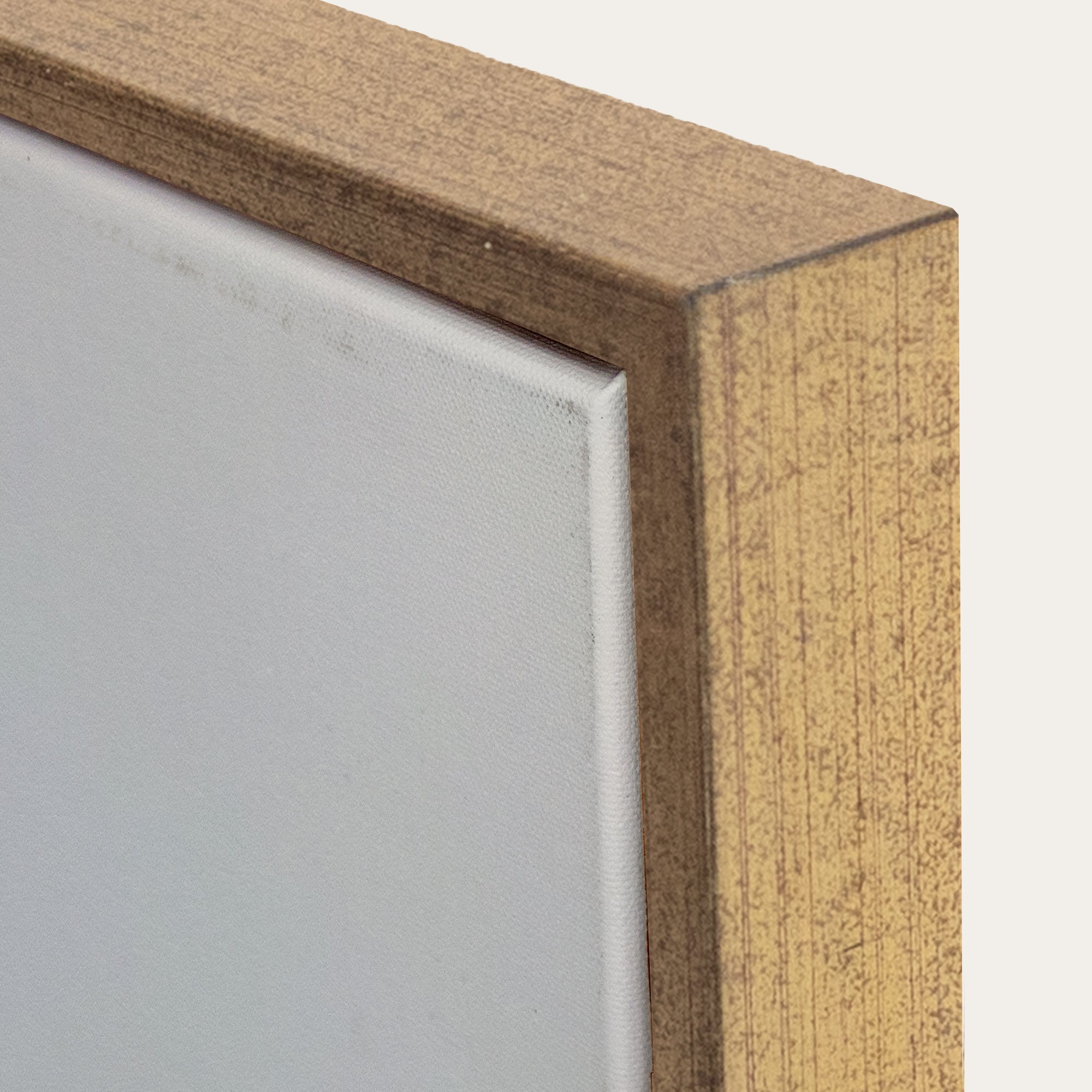 Close-up of a wooden frame corner on a white background 