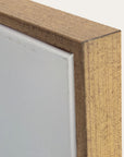 close-up of a wooden frame corner on a white background 