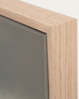 close-up of a wooden frame corner on a white background 