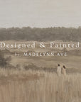 two people walking in a field with 'designed & painted by madelynn ave' text overlay.