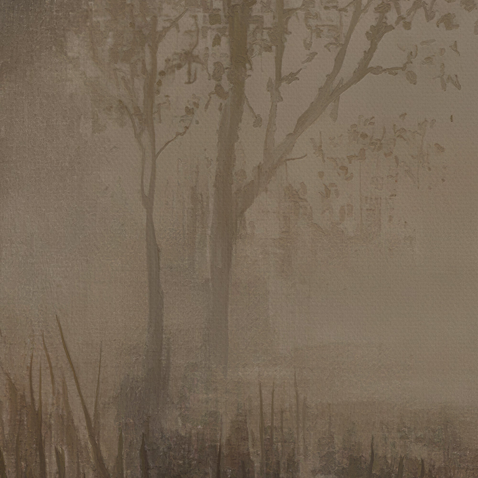 Silhouette of a tree with a textured brown background