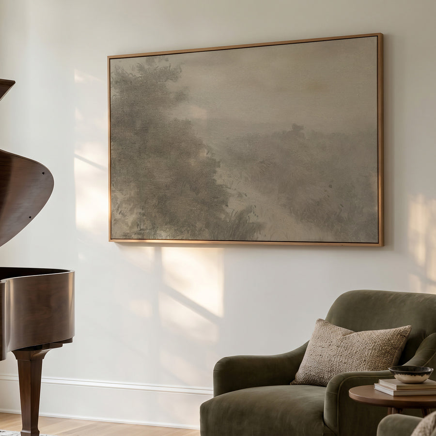 Shown in an oak floater frame in size 60x40