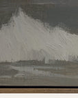 artistic depiction of a mountain landscape with brush strokes on a dark background 