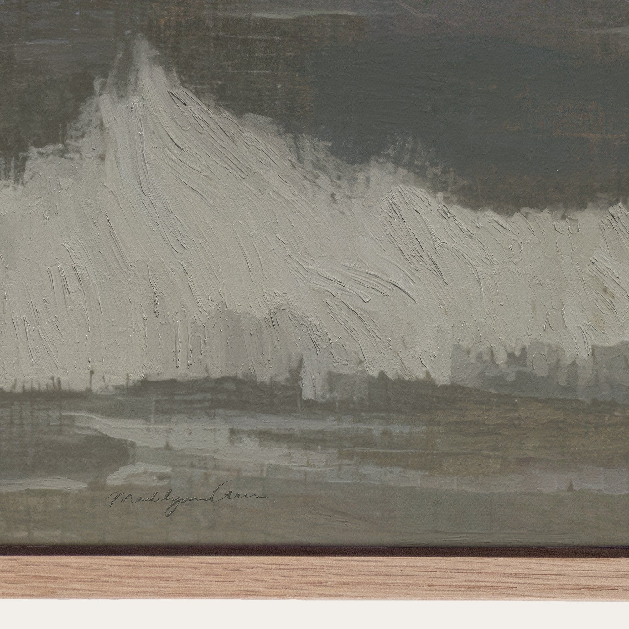 Abstract painting with textured brushstrokes on a white background 