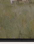 abstract painting with textured green and brown tones 