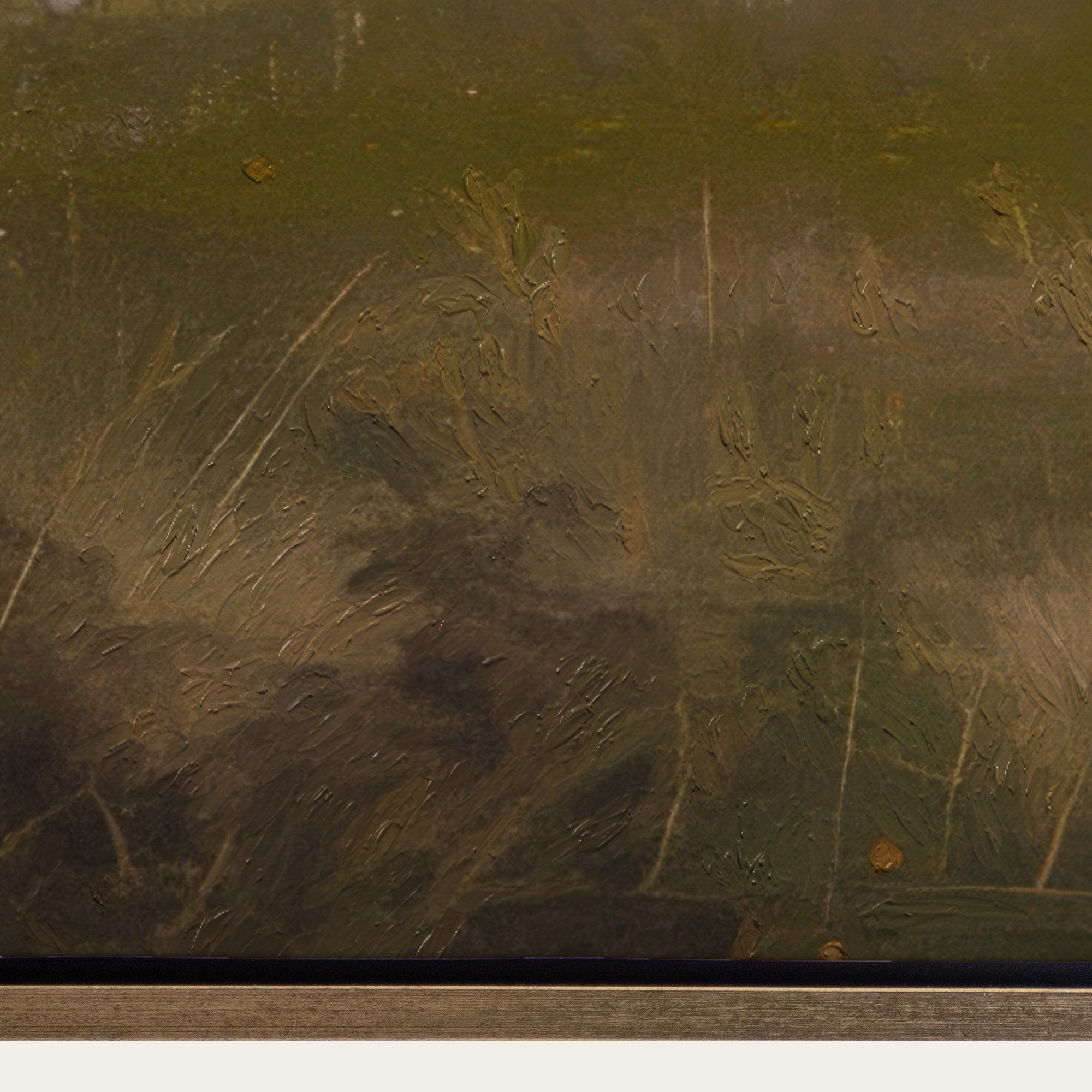 Close-up of a textured green surface with brush strokes 