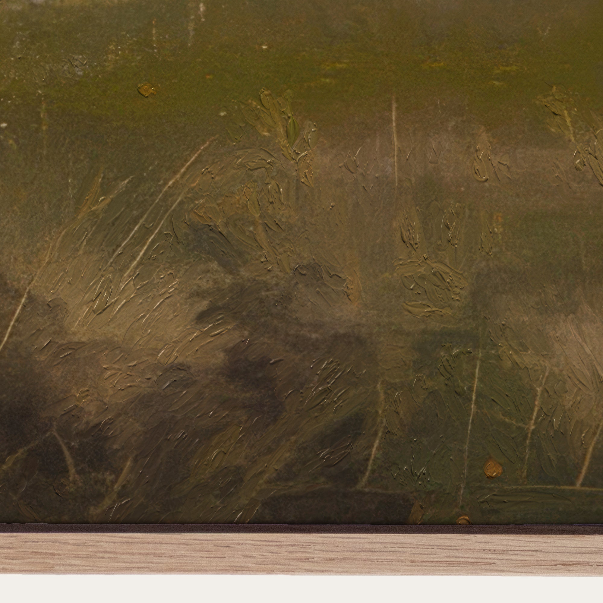 Close-up of a textured green surface with brush strokes. 
