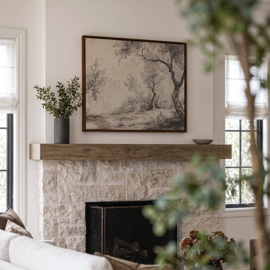 Shown in a Floater Walnut Frame in size 40x30