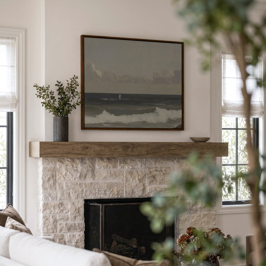 Shown in a Floater Walnut Frame in size 40x30
