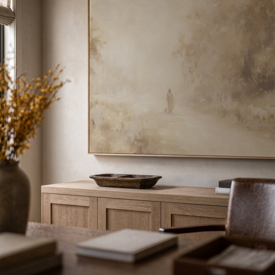 Shown in a Floater Oak Frame in size 60x40
