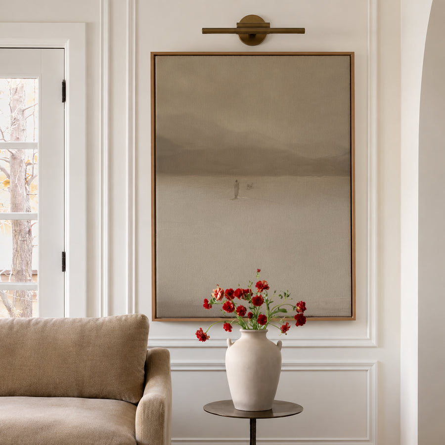 Shown in a floater Oak frame in size 30x40
