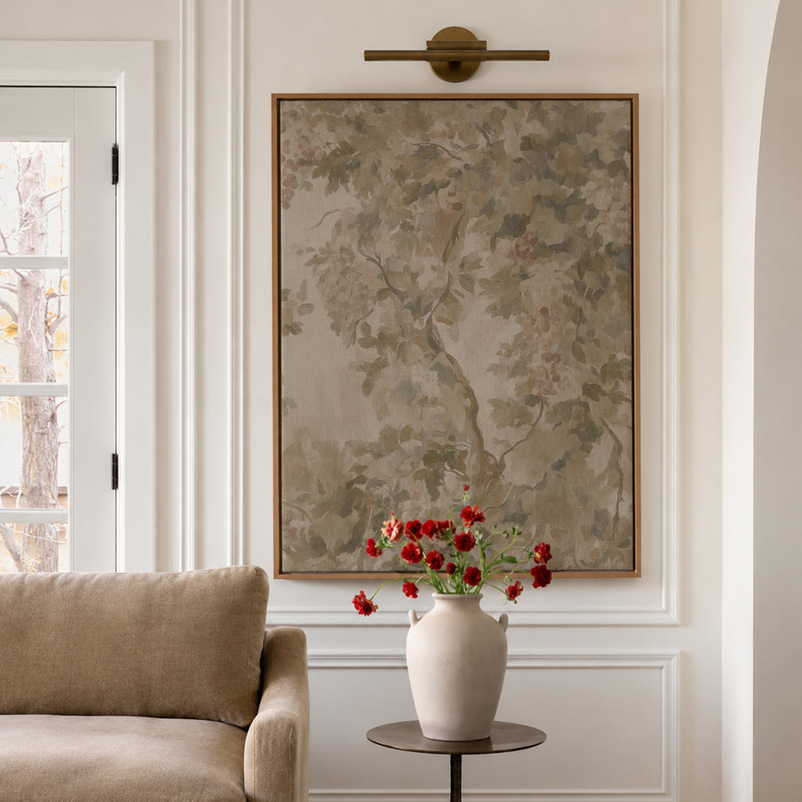 Shown in a floater Oak frame in size 30x40