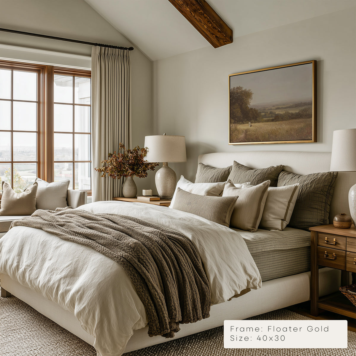Neatly made bed with pillows and a blanket in a bedroom setting.