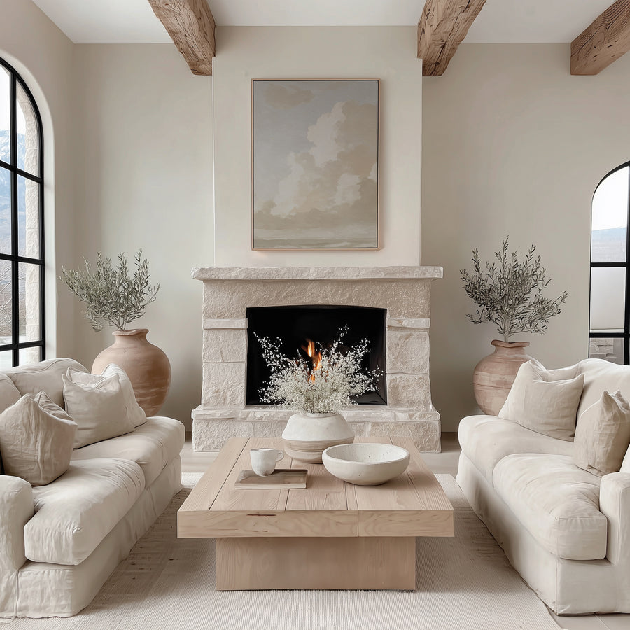 Shown in a floater Oak frame in size 30x40