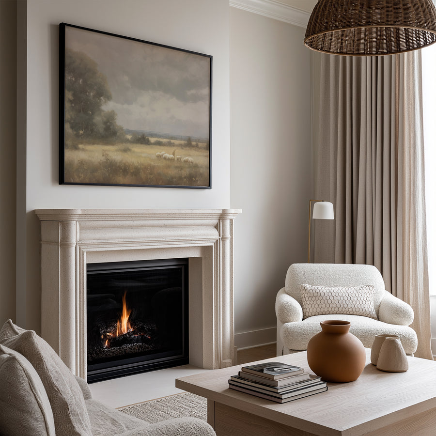 Shown in a floater Black frame in size 48x36