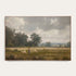 Framed painting of a shepherd with sheep in a pastoral landscape #Oak