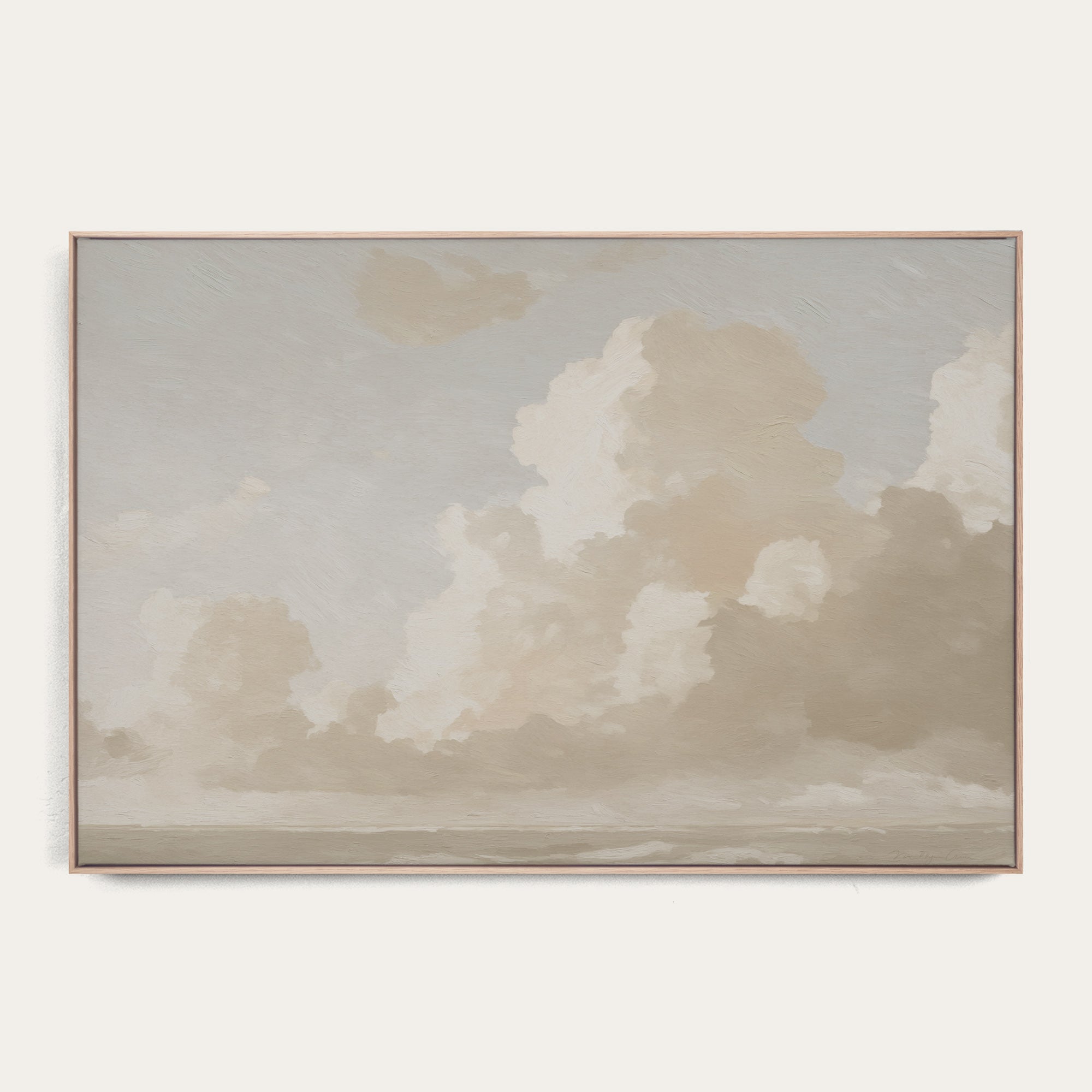 Framed artwork of clouds on a light background 