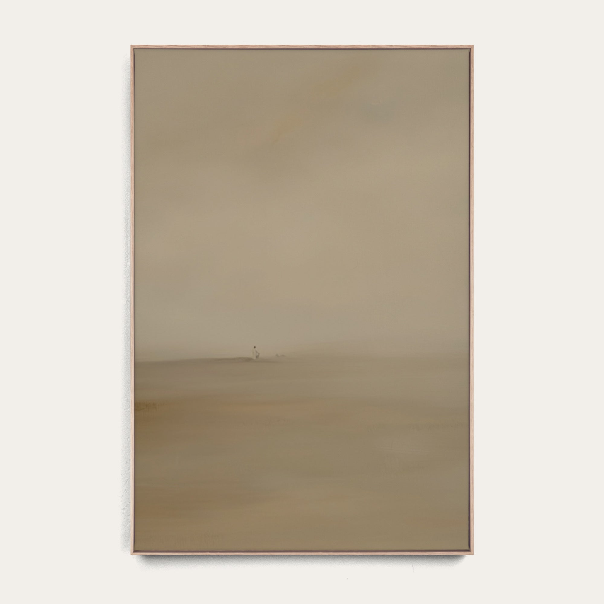 Beige wall-mounted cabinet with a mirror on a white background 