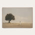 Framed artwork of a person and child walking towards a large tree in a field. #Oak