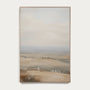 Framed landscape painting with a neutral color palette on a white background #Oak