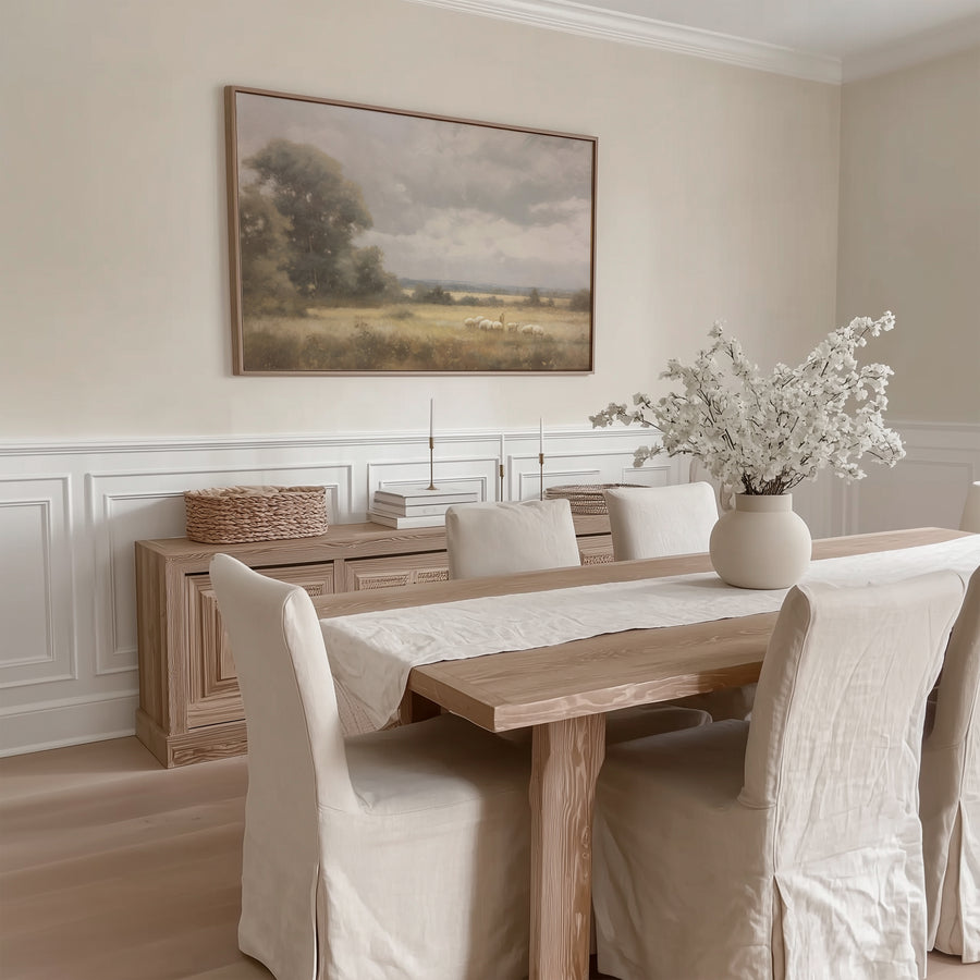 Shown in a floater Oak frame in size 60x40