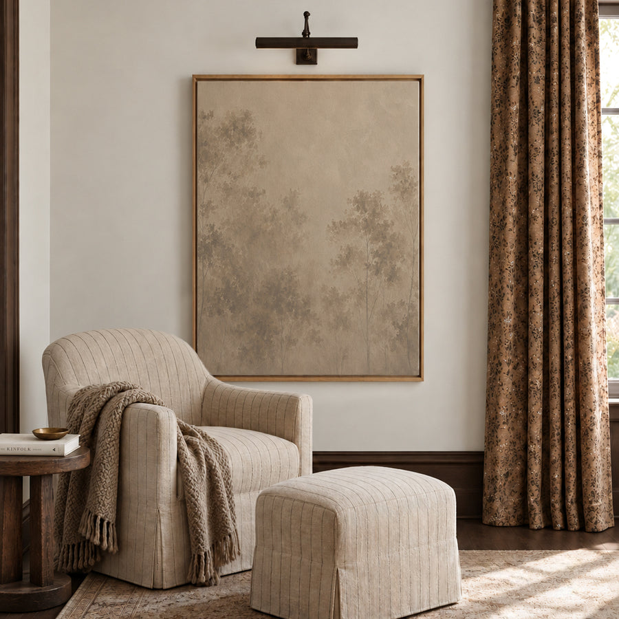 Shown in a floater Oak frame in size 36x48