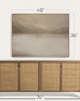 wooden sideboard with wicker doors and dimensions on a white background 