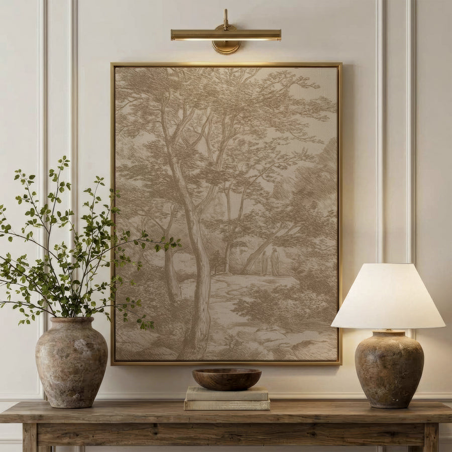 Shown in a floater Gold frame in size 30x40