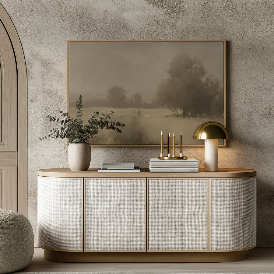 Shown in a floater Oak frame in size 60x40