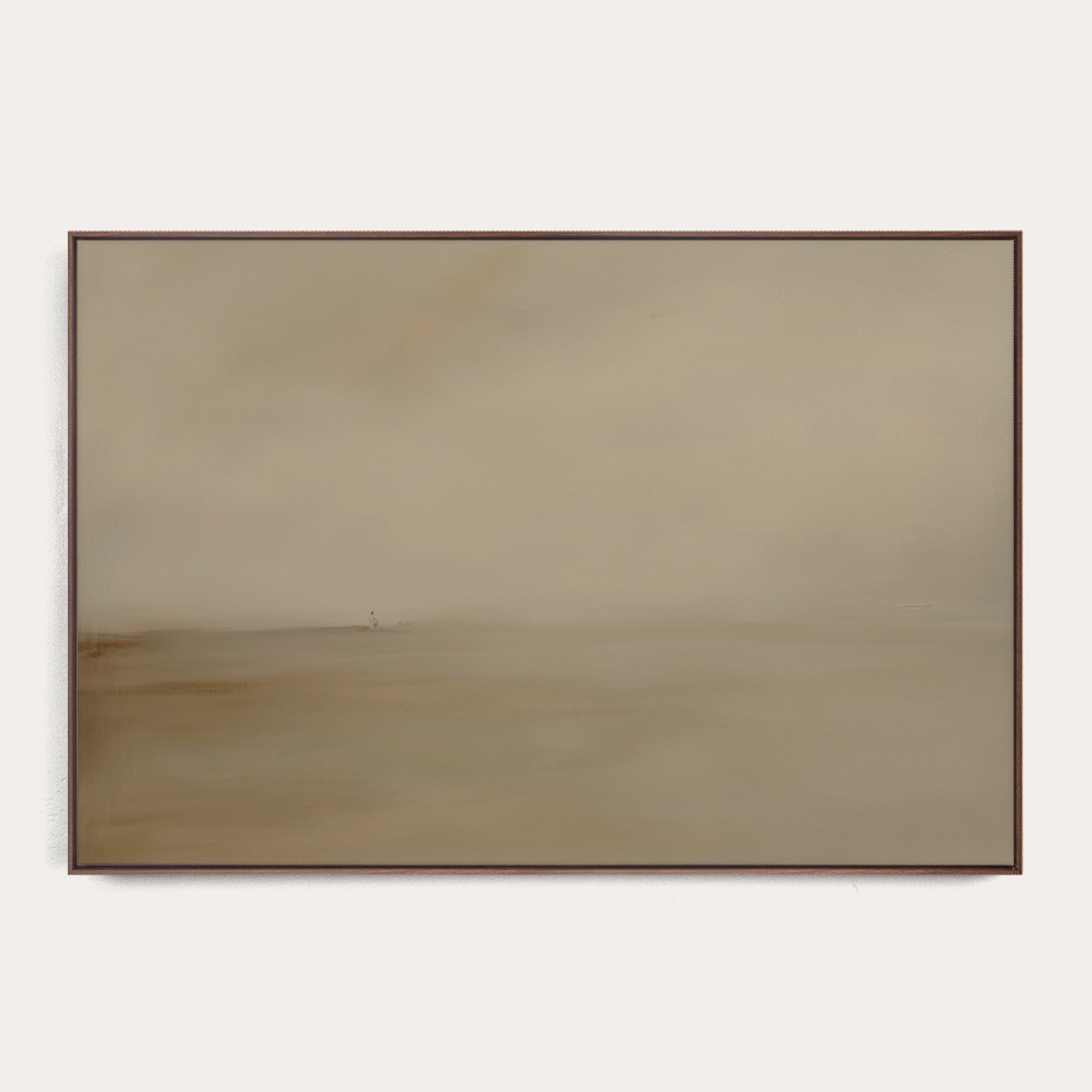Rectangular mirror with a gold frame on a white background 