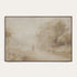 Framed landscape painting with a person and horse in a misty forest #Walnut