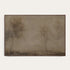 Framed artwork of trees in a misty landscape on a white background #Walnut