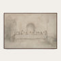 Framed artwork of a classical scene with figures around a table, on a light background #Walnut