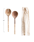 Wood and Bamboo Salad Servers